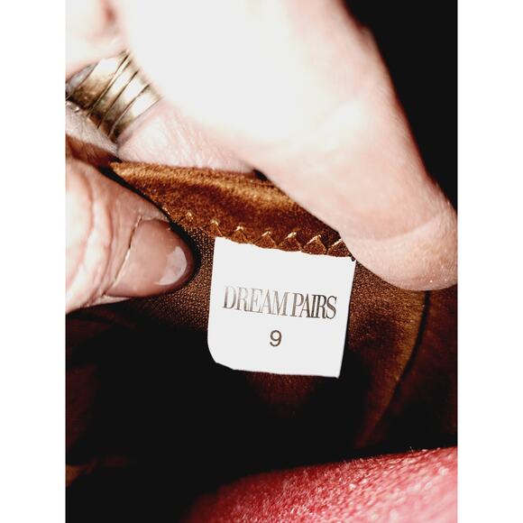 Dream Pairs Over The Knee Caramel Brown Low Sculpted Heel Elastic Band Boots 9 - Picture 7 of 7